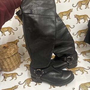 Tall Frye black leather boots - size 7 1/2